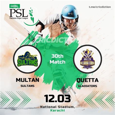 Quetta Gladiators vs Multan Sultans, 7th Match .